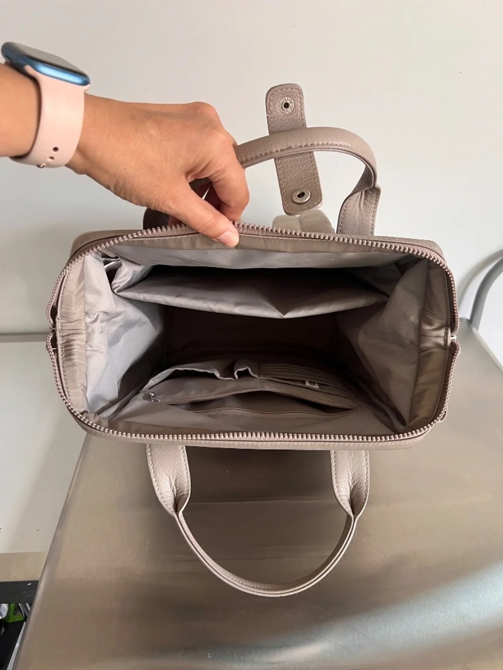 Baggalini Soho Backpack in Beige